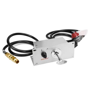 Imagem de Kit de sistema de ignição multifuncional de gás propano Onlyfire (inclui ignição eletrônica, válvula de chave, válvula de misturador de ar, regulador LP com mangueira de 1,5 m, mangueira de PVC)