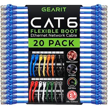 Imagem de Cabo Ethernet GoDirectInc CAT 6 2 pés, GearIT Pacote com 4 (preto e azul 2X) 2 pés CAT6 RJ45 Snagless UTP Computer LAN Network Ethernet Patch Cable