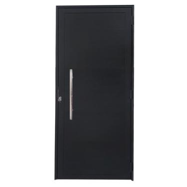 Imagem de Porta Lambril De Alumínio Direita 210 X 80cm Com Puxador Linha Veneza Esquadrias Bergamo Preto