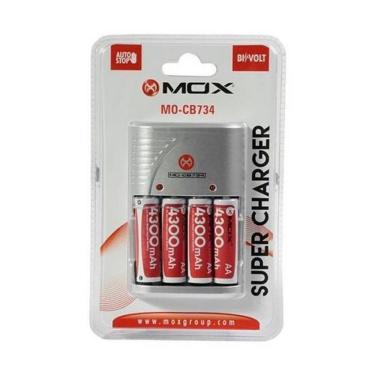 Imagem de Carregador De Pilha Mox Mo-cb734 +4 Pilhas Aa 4300