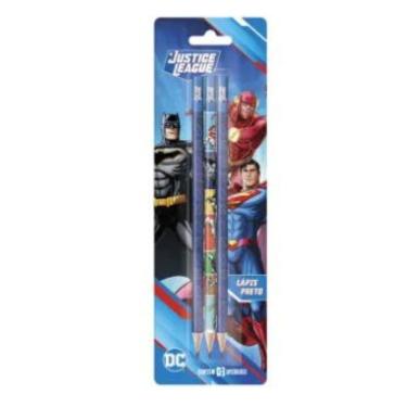 Imagem de Lápis Grafite Hb Preto - Liga Da Justiça - 3 Unidades - Tris