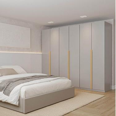 Imagem de Guarda Roupa Modulado 3 Peças 6 Portas Jade Cabecasa Cinza Urbano