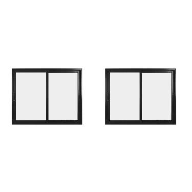 Imagem de Kit Com 2 Janelas De Alumínio De Correr 120x150cm 2 Folhas Suprema Hale Esquadrias Preto