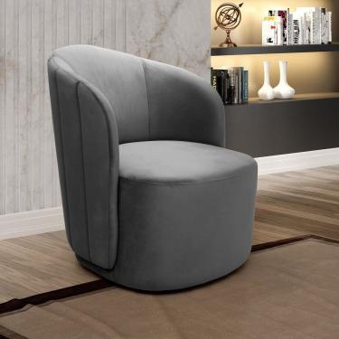 Imagem de Poltrona Concha Stela Decoração Moderna Cinza Grafite