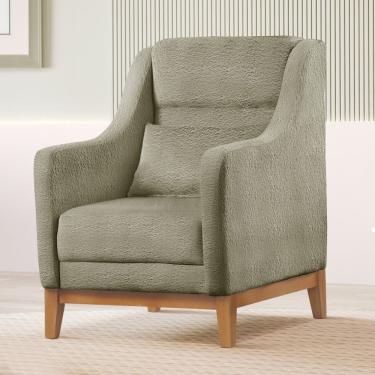 Imagem de Poltrona Encosto Alto Bouclé áquila 101x71cm Verde