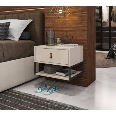 Imagem de Mesa de Cabeceira Suspensa Sigma Off White Casa D