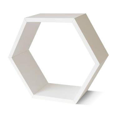 Imagem de Kit 5x Nicho Colmeia Sextavado MDF Laminado Branco 40x36x14cm