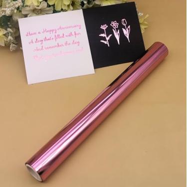 Imagem de JBQUEEN Rolo De Folha Metálica Quente, 5 M (Comprimento) X 19,5 Cm (Largura), Reativo Toner Laser, Impressora Laminadora, Papel Holográfico Para Artesanato Com Transferência Calor Acessórios Artesan