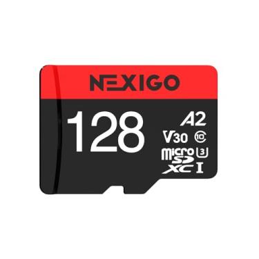 Imagem de NexiGo Cartão Micro Sd De 128 Gb, Memória Flash Microsdxc Classe 10, V30, A2, Até 130 Mb/S, Tf Alta Velocidade Para Câmera Dash, Switch, Smartphone, Drone