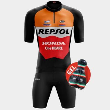 Imagem de Conjunto de Ciclismo Masculino- Camisa Repsol e Bermuda GEL - Way, M