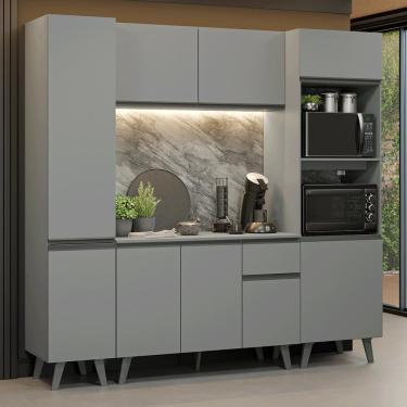 Imagem de Armário de Cozinha Completa 220cm Cinza Nice Madesa 05
