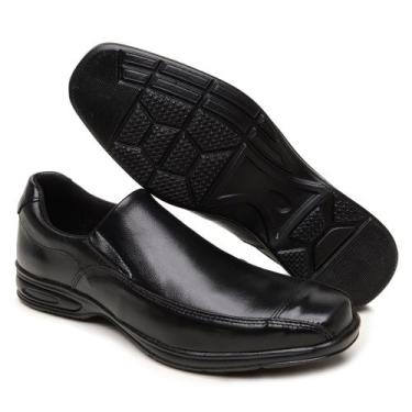 Imagem de Sapato Social Masculino De Couro Preto Solado Elegância e Conforto Amo