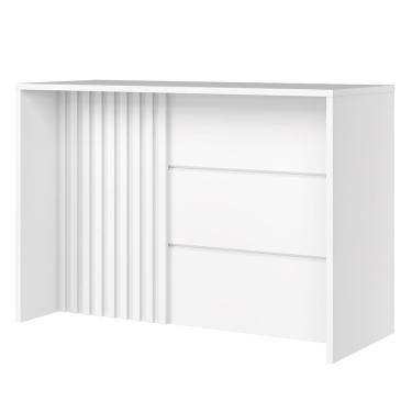 Imagem de Bancada Ilha Gourmet Ripada Americana Branco - Móveis Henn Branco