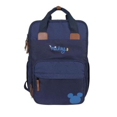 Imagem de Mochila Maternidade Premium Decorada Mickey Azul com Trocador Babygo