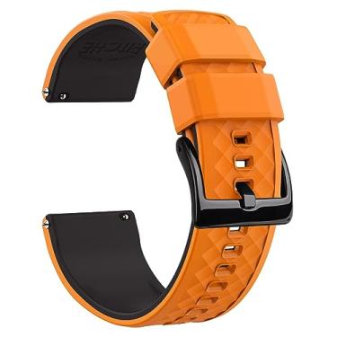 Imagem de Ritche Pulseiras masculinas de silicone para presente de Natal, 18 mm, 20 mm, 22 mm, 24 mm, presente de elefante branco, meias masculinas, Laranja abóbora, preto, preto, 24MM, Moderno