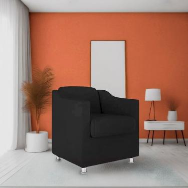 Imagem de Poltrona Bia Decorativa Reforçada Recepção Clinica Salão Sala De Estar Suede