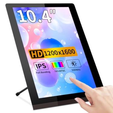 Imagem de Monitor de tela sensível ao toque Raspberry PI, mini monitor HDMI de 10,4 polegadas, tela capacitiva de ligação óptica de 1200 × 1600/monitor portátil