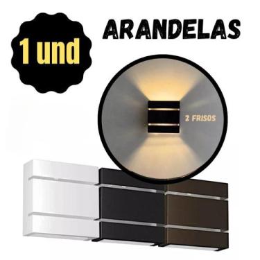 Imagem de Arandela 2 Frisos Facho Duplo Luminária Decorativa para Parede Externa