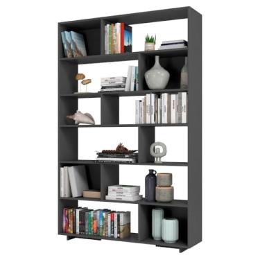 Imagem de Estante para Livros 5 Prateleiras 12 Nichos Be47 Preto - Brv Móveis