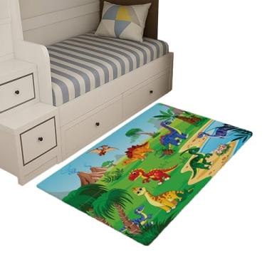 Imagem de Tapete Infantil Estampado 1,00 x 0,65 Decorativo Antiderrapante (Vale dos Dinossauros)