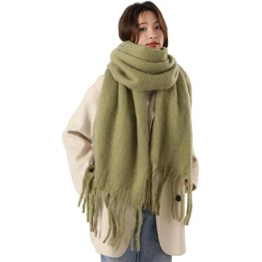 Imagem de Cachecol Cachecol Feminino De Inverno Grande Xadrez Engrossado Xadrez Colorido Extra Grande Cachecol Grosso Macio Grande Inverno Quente, Green-b, A