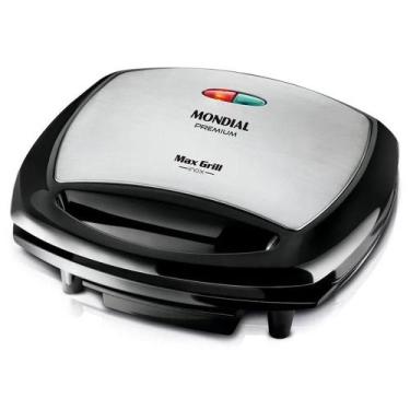 Imagem de Max Grill Mondial G-07 2 1 Antiaderente 1000W Preto/Inox, Preto e Inox
