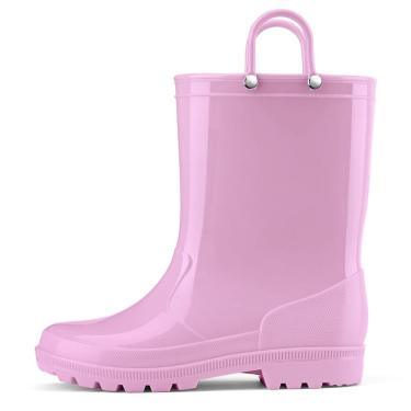 Imagem de Botas de chuva HISEA Kids impermeáveis de borracha Easy-On, tamanho 10T, roxas