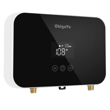 Imagem de ObigaVc Aquecedor De Água Elétrico Sem Tanque 8 Kw, Compacto, Aquecimento Instantâneo Sob Demanda Para Debaixo Da Pia, Chuveiro 240 V.