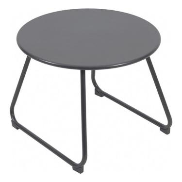 Imagem de Mesa De Apoio Redonda Baixa 37x48x48cm Em Aco Cinza