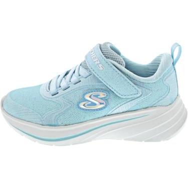 Imagem de Skechers Tênis feminino Wave 92, Claro/azul, 13.5 Little Kid