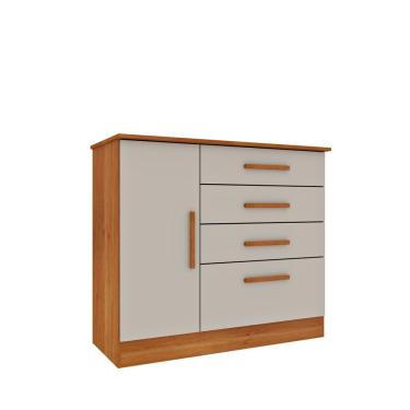 Imagem de Cômoda Chicago 4 Gavetas 1 Portas Tcil Cinamomo-off White