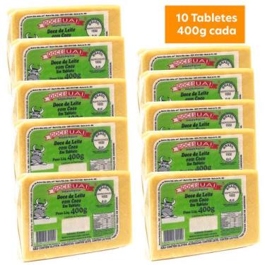 Imagem de Kit com 10 Doces de Leite com Coco em Tablete Doces Uai 400g