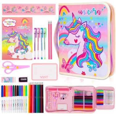 Imagem de Conjunto de marcadores YOYTOO Unicorn com estojo de lápis Glitter e pa