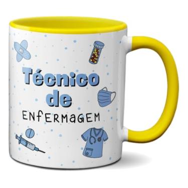 Imagem de Caneca Técnico De Enfermagem Símbolos Xícara Profissão (Amarela)