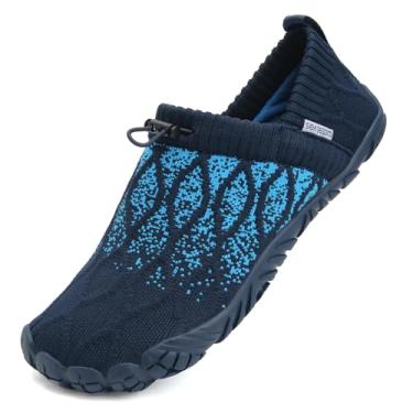 Imagem de WateLves Sapatos Aquáticos Descalços Femininos E Masculinos, Calçados Minimalistas E Confortáveis Para Caminhada, Praia E Corrida Ao Ar Livre (Azul, 40)