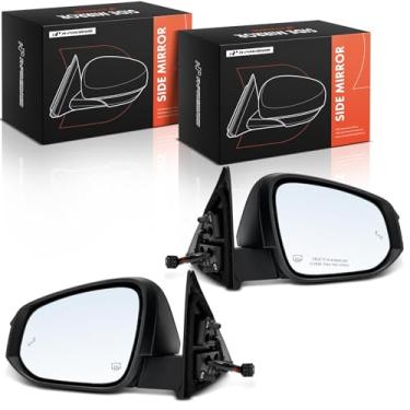 Imagem de A-Premium Par (2) espelhos retrovisores elétricos para motorista e passageiro compatível com Toyota Highlander 2017-2019 - Retrovisor retrovisor externo preto dobrável manual aquecido com detecção de