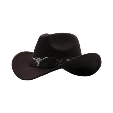 Imagem de Chapéu De Cowboy Étnico Vintage Em Denim, Fibra De Lã, Respirável, Par