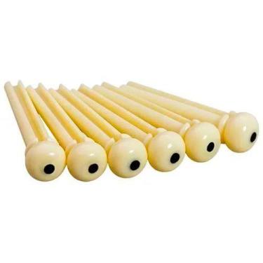 Imagem de Pino para Violões Cor Bege creme Kit Com 6 Peças - TORELLI