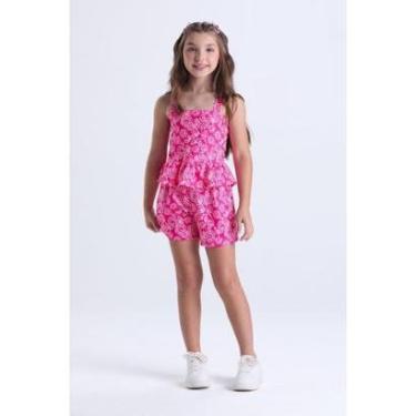 Imagem de Conjunto Infantil de Verão Menina Floral-Feminino