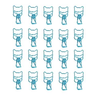 Imagem de 20 peças clipe de metal de papel, clipes de metal coloridos vazados organizadores de papel para escritório em casa fornecedor acessórios escolares (azul)