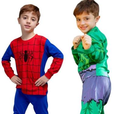 Imagem de Kit 2 Pijamas Infantil Menino Manga longa herois conforto - Petvipi, 2