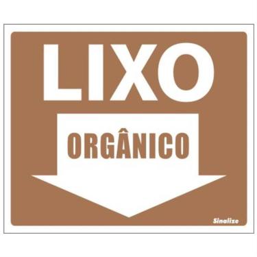 Imagem de Placa de Poliestireno Auto-Adesiva 20x15cm Lixo Orgânico - 220 BJ - SINALIZE