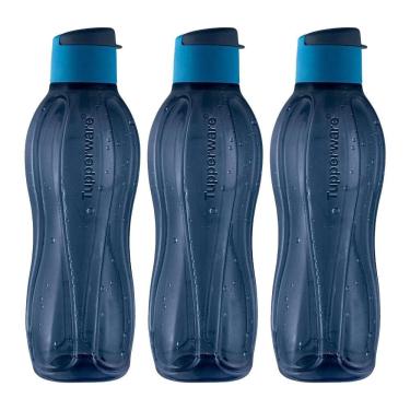 Imagem de Kit 3 Garrafas de Água Tupperware Eco Tupper Azul 1L
