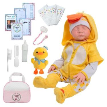 Imagem de Bebê Reborn 100% Silicone Patinho 42cm Pode Dar Banho - Cegonha Reborn
