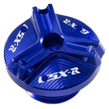 Imagem de Compatível com GSXR GSX-R 600 750 1000 1000 R/X Gsx-r1000 GSXR 2003-2023 acessórios de proteção da tampa de enchimento de combustível do motor de motocicleta (azul GSXR)