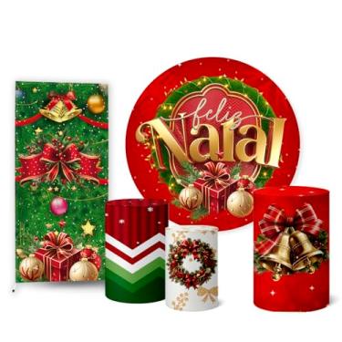 Imagem de Trio Capas Cilindro + Painel Sublimado + Painel Lateral Natal (K2HAL0094)