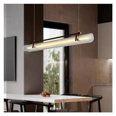 Imagem de Lustre de LED simples e moderno compatível com sala de jantar, cozinha, sala de estar, quarto, luz de suspensão de design dourado, luminária pendente de acrílico, lâmpadas de lustre