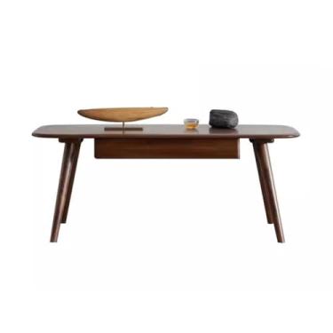 Imagem de Mesa central de madeira maciça mesa de centro norte-americana nogueira preta luz luxo mesa de chá moderna sala de estar mesa de centro mesa de quarto