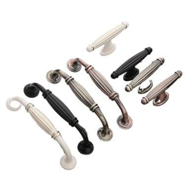 Imagem de CXYFQUUK Puxadores de móveis, armários de cozinha, maçanetas pequenas, gavetas, guarda-roupa, armário, cômoda, refrigerador de vinho, 2 peças (D-128 mm)