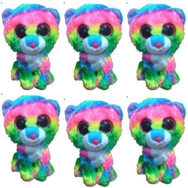 Imagem de Kit C/6x Brinquedo de Pelúcia Urso Arco-íris   - Ty Rara